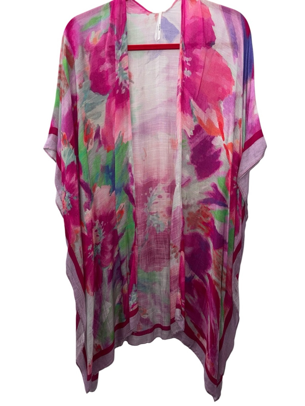 Sheer Pink Floral Kimono Cover-Up RT $36